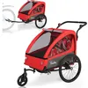Image de SEPNINE Remorque Velo Enfant et Poussette 2 en 1 avec Suspension remorque de Velo pour 1 à 2 Enfants Pliable  Rouge 