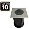 Image de Lot de 10 Spots Encastrable de Sol Carré INOX 304 Pour GU10