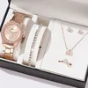 Image de COFFRET THEMATIQUE - MARIAGE - ANNIVERSAIRE - Coffret Montre Femme 5pcs - Collier Boucles doreilles Bracelet et Bague