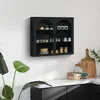 Image de Armoire murale - Moderne - 70x23x60 cm - Noir - Métal et verre trempé - Trois niveaux de rangement