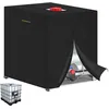 Image de Housse de protection réservoir IBC 120x80x116 cm (800 1000 L) - noir imperméable anti-UV ventilation