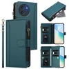 Image de Coque pour Doogee Note 59/Note 59 Pro 6.75Étui Housse Cuir PU[9 Porte Cartes][Fermeture Magnétique][Réglable Dragonne]-Vert