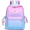 Image de Sac à dos école filles primaire arc en ciel - Marque - Modèle - Bleu et rose - Nylon - Dos