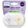 Image de Avent Sucette Ultra Start jour 0-2M Imprimé Pastelle x2 silicone, sans BPA