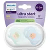 Image de Avent Sucette Ultra Start jour 0-2M Imprim Polaire x2 silicone, sans BPA