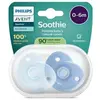 Image de Avent Lot 2 sucettes Soothie Heart silicone médical sans BPA 0-6M bleu