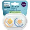 Image de Avent Sucette Ultra Air jour 0-6M Mix coloris aléatoires sans BPA x2