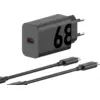 Image de Motorola Chargeur Power Delivery 68 W Noir + Câble USB-C 1 m Noir Matière Synthétique PG38C06281