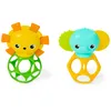 Image de Set de 2 hochets lion et élephant