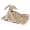 Image de Doudou plat Lapin en fleurs Beige
