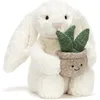 Image de Peluche Lapin Cream avec plante (31 cm)