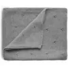 Image de Couverture tricotée en coton bio Pointelle Gray melange (100 x 80 cm)