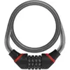 Image de Antivol câble vélo spiral à combinason code Zefal K-Traz C6 Gris 12 mm x 1,80 m