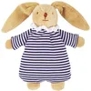 Image de Peluche hochet Lapin nid d'ange marinière (20 cm)