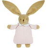 Image de Peluche hochet lapin nid d'ange en coton bio rose poudré (20 cm)