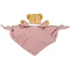 Image de Doudou plat avec hochet Ours Vieux Rose