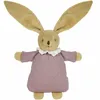 Image de Hochet peluche lapin nid d'ange en coton bio vieux rose