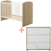 Image de Duo Lit 60x120 cm et Commode 3 tiroirs Châtaignier naturel Basile