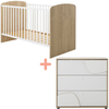 Image de Duo Lit 70x140 et Commode 3 tiroirs Châtaignier naturel Basile