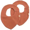 Image de Lot de 2 bavoirs en double gaze de coton Terracotta