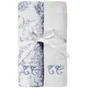 Image de Set de 2 langes Toile de Jouy bleu (70 x 70 cm)