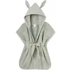 Image de Peignoir de bain Soft bambou vert de gris (0-2 ans)