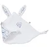 Image de Doudou lapin petit coeur forêt et microfibre blanc