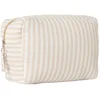 Image de Trousse de toilette gaze de coton beige rayé galet