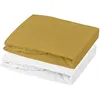 Image de Lot alèse et drap housse Blanc-Moutarde (60 x 120 cm)