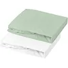 Image de Lot alèse et drap housse Blanc-Vert de gris (60 x 120 cm)