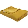 Image de Couverture en tricot et flanelle Moutarde (75 x 100 cm)