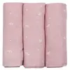 Image de Lot de 3 langes en mousseline Pétales de Roses (70 x 70 cm)
