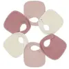 Image de Lot de 6 bavoirs de naissance Nid d'abeille Rose