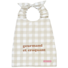 Image de Bavoir élastiqué vichy beige Gourmand et craquant