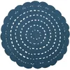 Image de Tapis lavable rond Alma crochet bleu (120 cm)