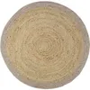 Image de Tapis rond Yhuki en jute et laine Taupe (140 cm)