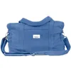 Image de Sac à langer 24/48h effet lin bleu capri