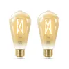 Image de WiZ 50W E27 Edisonvorm Filament Amber Warm & Koudwit 2-pack - Wit