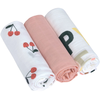 Image de Lot de 3 langes Happy Fruits Cerise (80 x 80 cm)