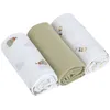Image de Lot de 3 langes mousseline GOTS Happy Fruits Poire (60x60 cm)