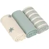 Image de Lot de 3 langes mousseline Tiny Team vert granit (60x60 cm)