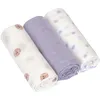 Image de Lot de 3 langes doux Tiny Team lilas (80 x 80 cm)