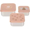 Image de Lot de 3 petites boîtes à goûter inox Pattern Part