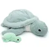 Image de Peluche géante Les Ptipotos Sauvenou maman-bébé tortue menthe (49 cm)