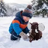 Image de Peluche Mammouth Les Ptipotos papa et bébé Chocolat (29 cm)