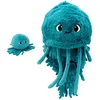Image de Peluche Méduse Les Ptipotos maman et bébé Bleu Paon (36 cm)