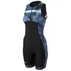 Image de Combinaison trifonction femme Zone3 Activate+ Tropical Palm Sleeveless Bleu XS