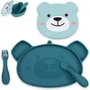 Image de Set repas en silicone Ourson Bleu (4 pièces)