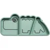 Image de Assiette à compartiments antidérapante silicone Croco vert