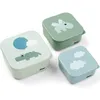 Image de Lot de 3 boîtes à goûter Happy clouds vert (0,54 L)
